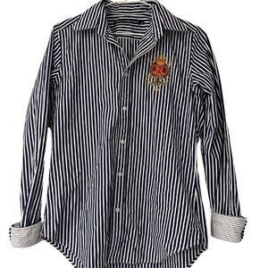 Striped Emblem Blouse